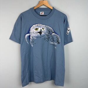 Vintage Northeast Harbour Snowy Owl Glen Loates Single Stitch‎ T-Shirt Men's L